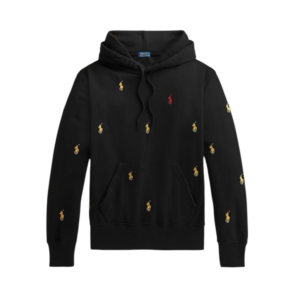 NWOT POLO RALPH LAUREN Hoodie Sweatshirt Rare Black Embroidered Horse Logo S